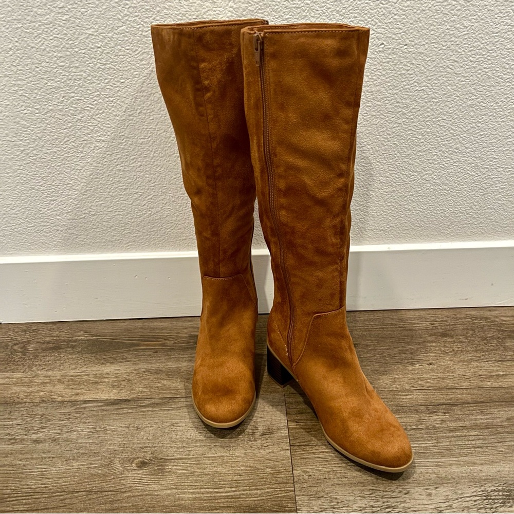 Universal Thread rust cognac Suede Heeled Boots